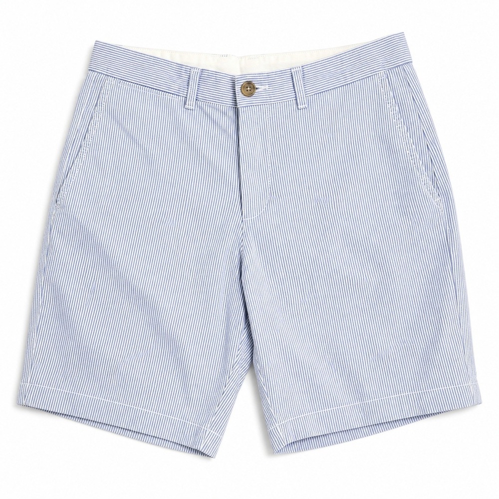 Old Navy Ultimate Slim Shorts Mens‎ 34 Blue White Stripe Stretch Twill